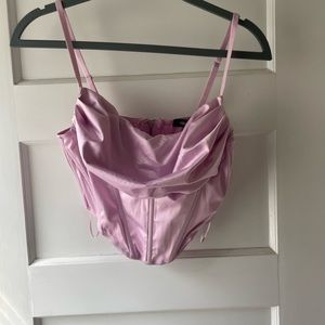 UO Lexi Satin Cowl Corset Top